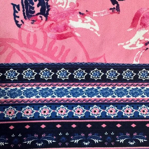 JM Collection Short sleeve Tunic Top with Cut Out Neckline Color Pink Size M - Picture 3 of 5